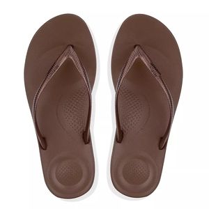 Fitflop Iqushion ergonomic bronze flip flops